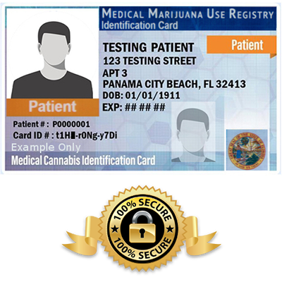 Florida Marijuana ID Card Example 3 Front2 1